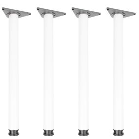 710mm White Tubular Table Legs - 4 Pack