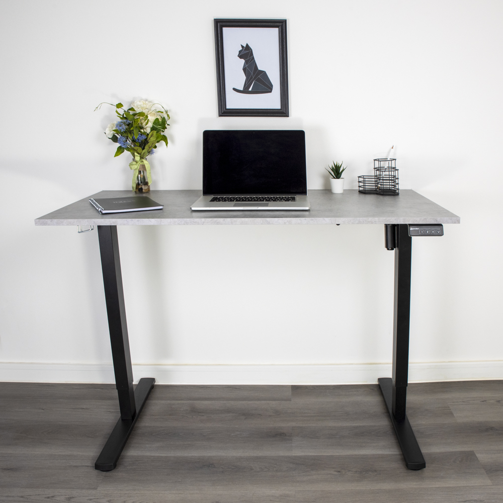 Concrete MFC Desk with Black Standing Legs