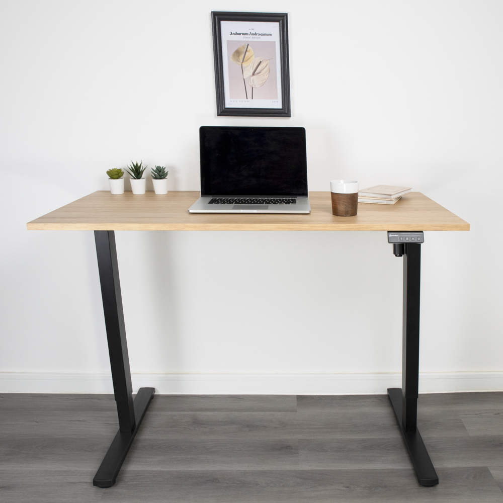 Oak Desk with Black Standing Legs