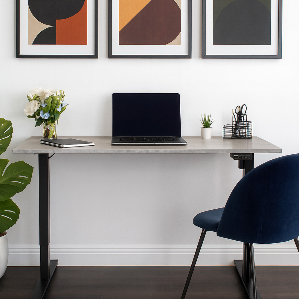 Concrete MFC Desk with Black Standing Legs