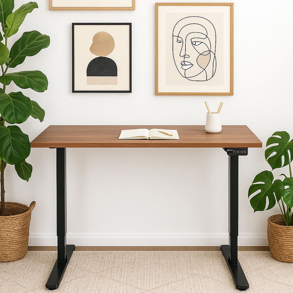 Walnut Desk with Black Standing Legs