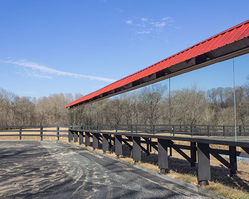 Equestrian riding school mirror wall