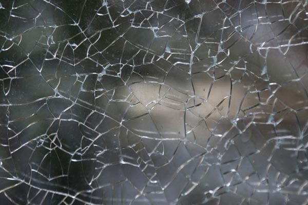 Cracked glass