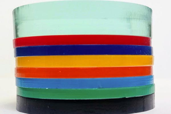 Stacked coloured plastics