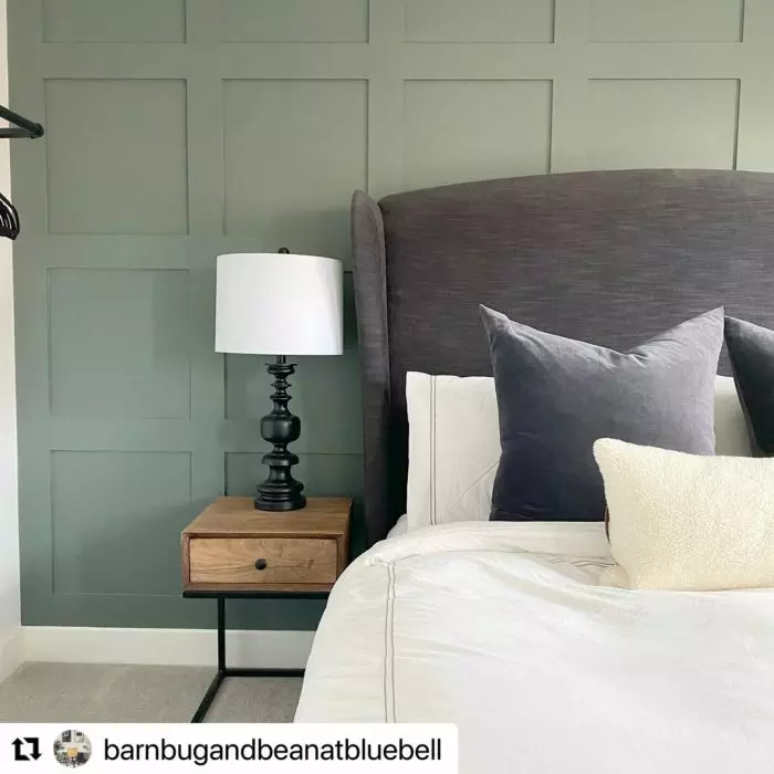 Full Height Shaker Wall Panelling Green Bedroom