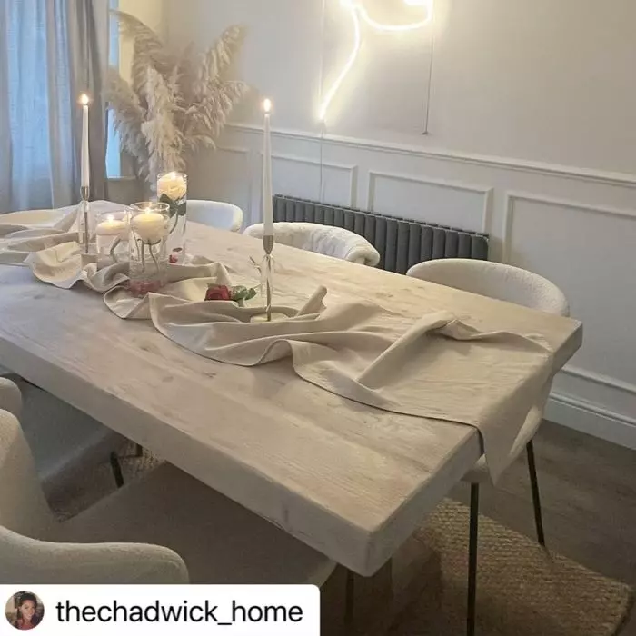 Half height beaded panelling in dining room
