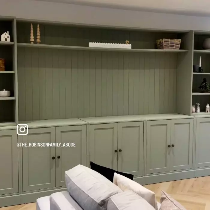 Green media wall using tongue and groove panellin