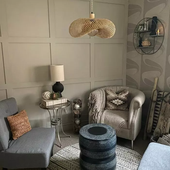 Full Height Shaker Wall Panelling Green Living Room