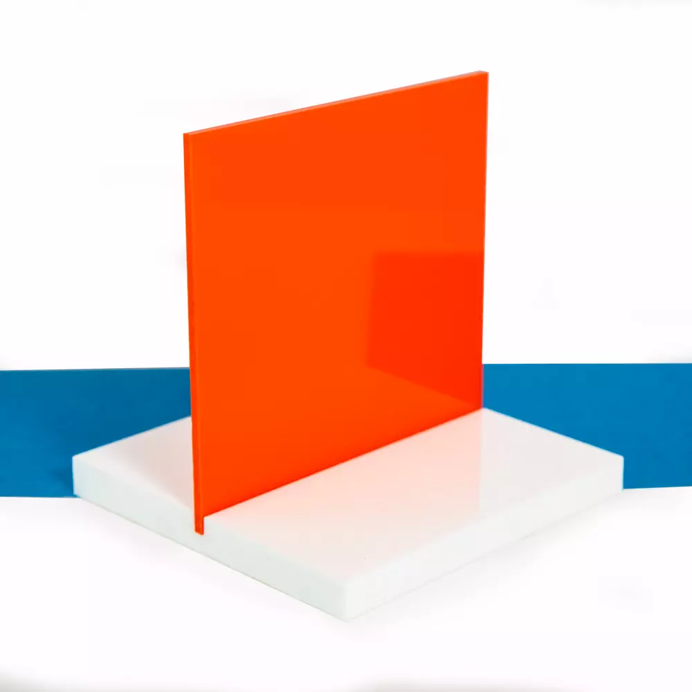 Orange Translucent Acrylic Sheet - 1/16" Thick, 6" X 12" Plexiglass Panel (#2119, Amber Tint)