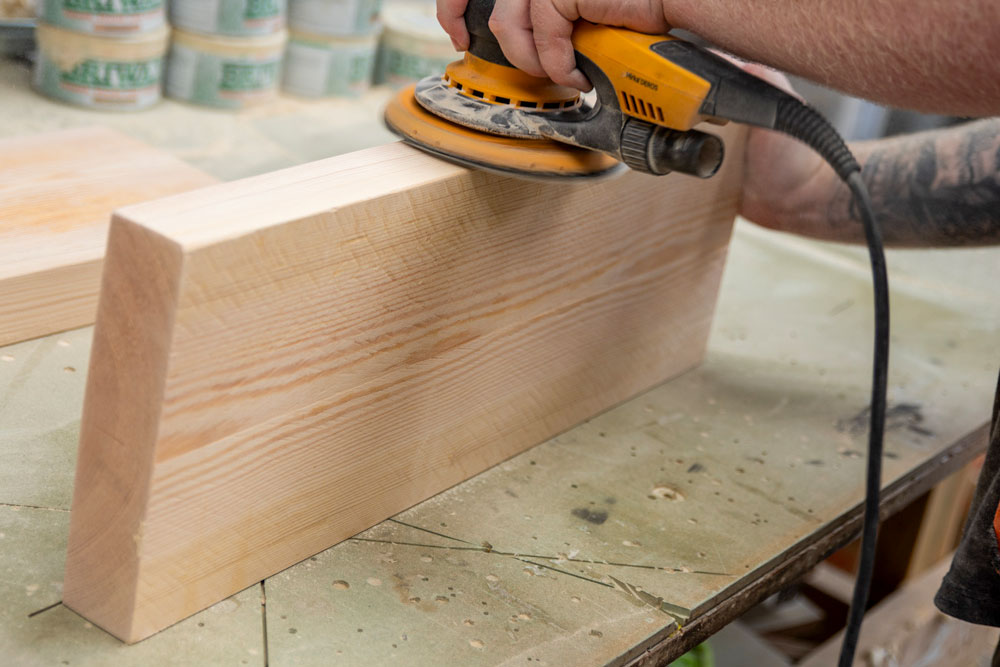 Sanding Pinewood