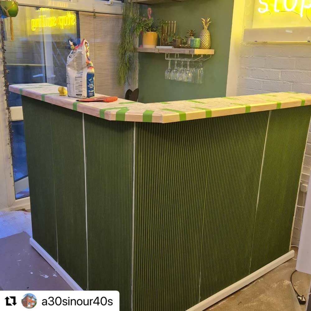 ribbed panelling on bar