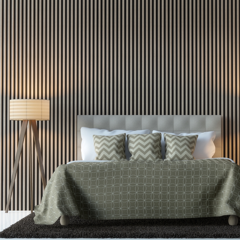 bedroom wooden slat wall panels